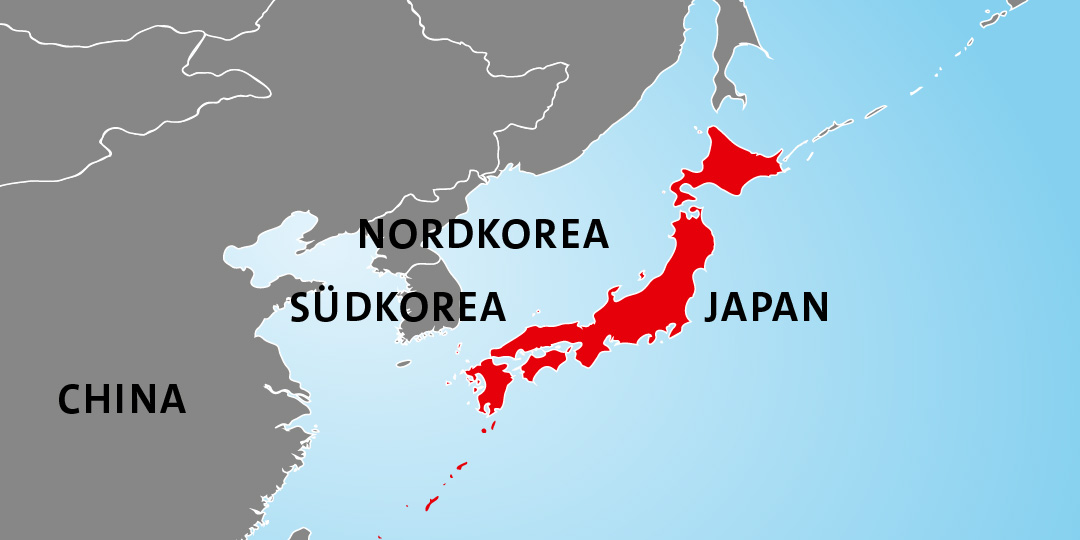 Die geographische Lage von Japan Die geographische Lage von Japan