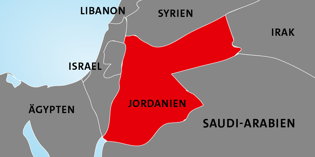 Lage von Jordanien in Asien Lage von Jordanien in Asien