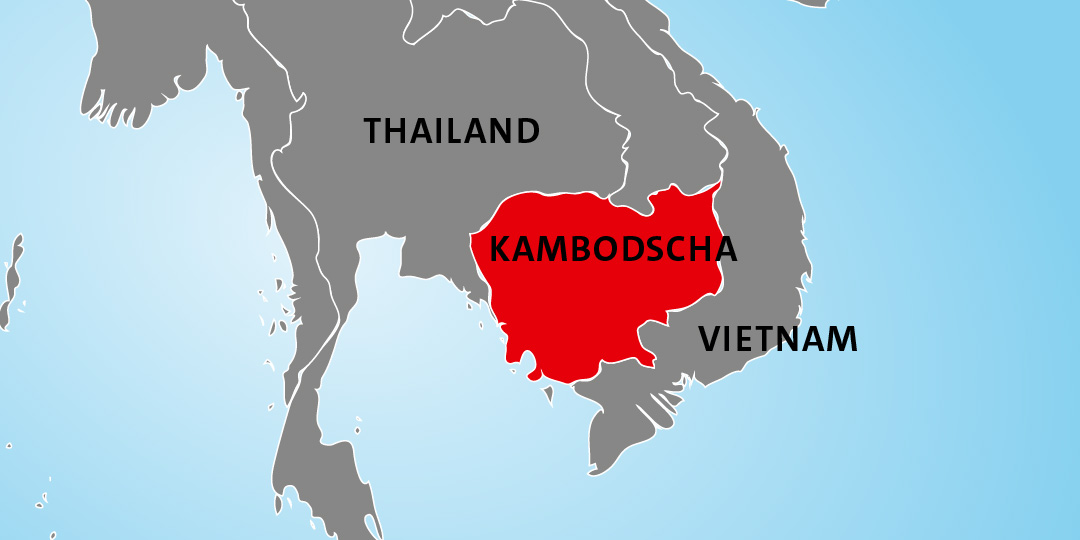 Länderkarte Kambodscha Länderkarte Kambodscha