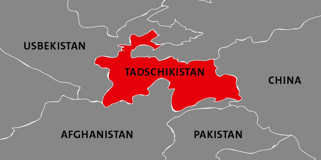 Die Lage von Tadschikistan in Asien