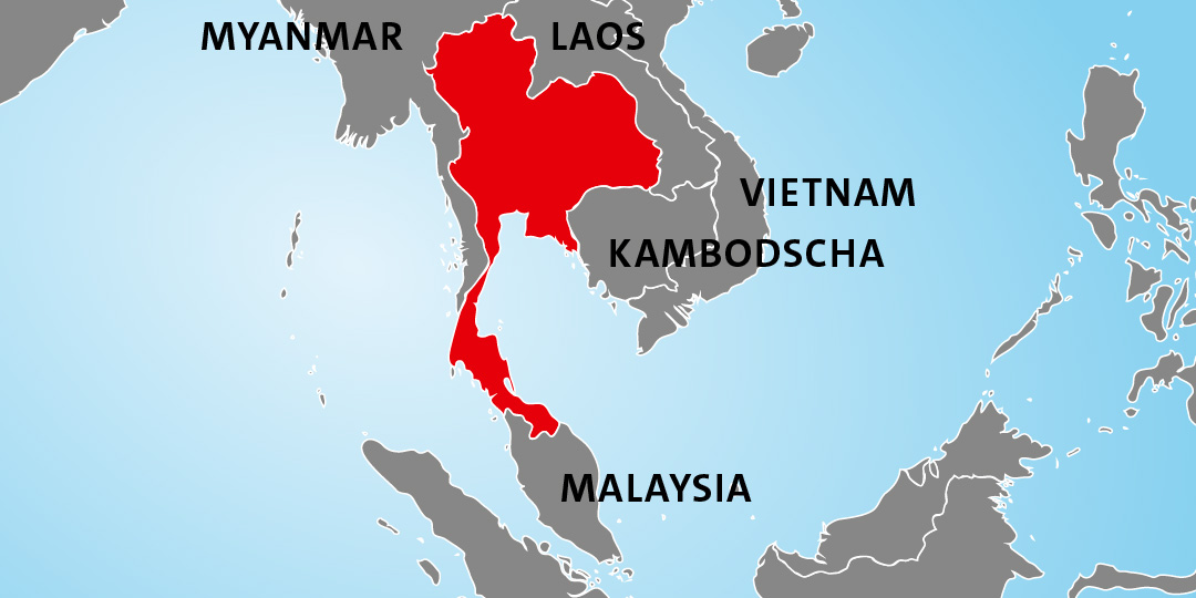 Länderkarte Thailand Länderkarte Thailand