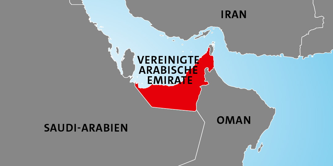 Geographische Lage der Vereinigten Arabischen Emirate Geographische Lage der Vereinigten Arabischen Emirate