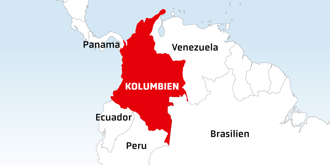 Lage von Kolumbien in Südamerika