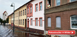 Der kleine Ort Aken in Sachsen-Anhalt war während der Hochwasserkatastrophe wie leergefegt