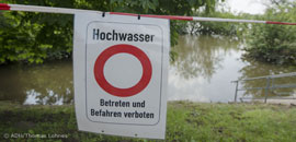 Hochwasser Schild