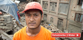 Erdbeben-Helfer in Nepal