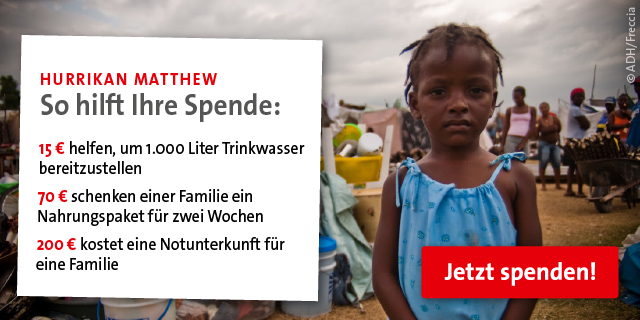 So helfen Ihre Spenden bei den Betroffenen des Hurrikan Matthew