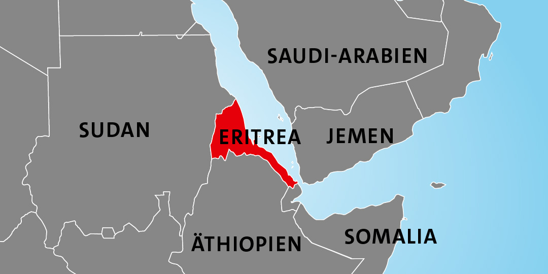 Lage von Eritrea in Afrika Lage von Eritrea in Afrika