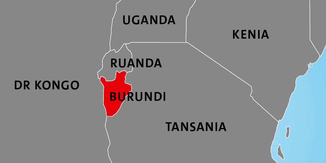 Lage von Burundi in Afrika Lage von Burundi in Afrika