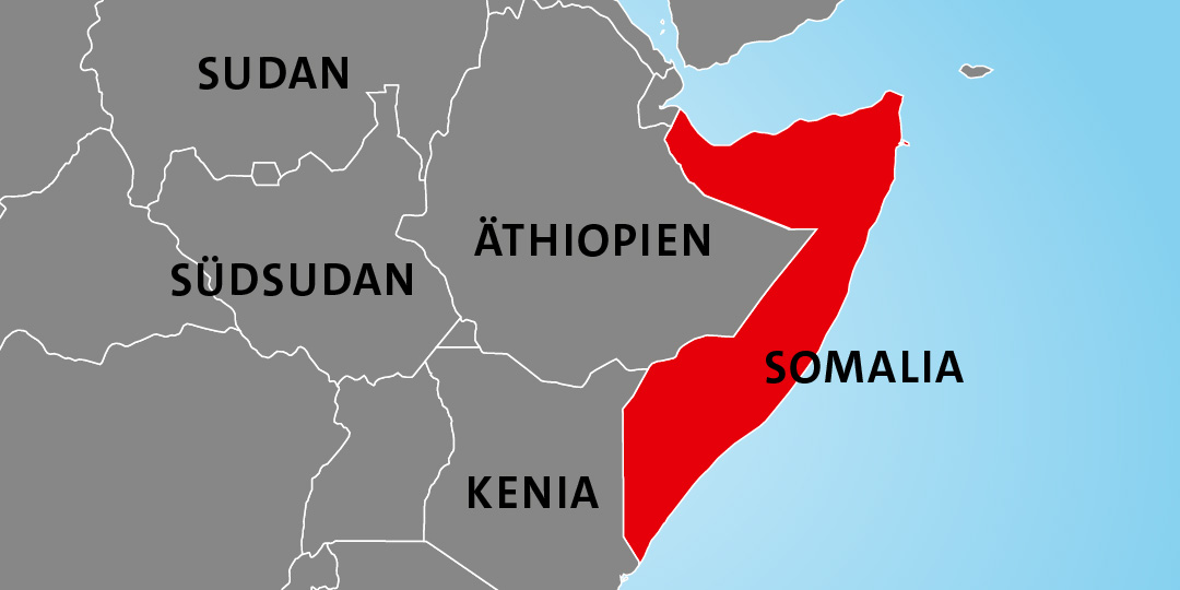Lage von Somalia in Afrika