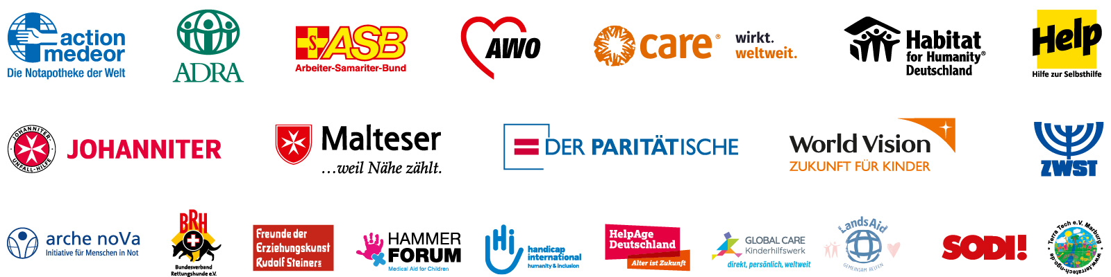 Hilfsorganisationen im Bündnis Aktion Deutschland Hilft