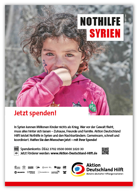 Freianzeigen Motiv Hilfe für Syrien und Nahost Freianzeigen Motiv Hilfe für Syrien und Nahost