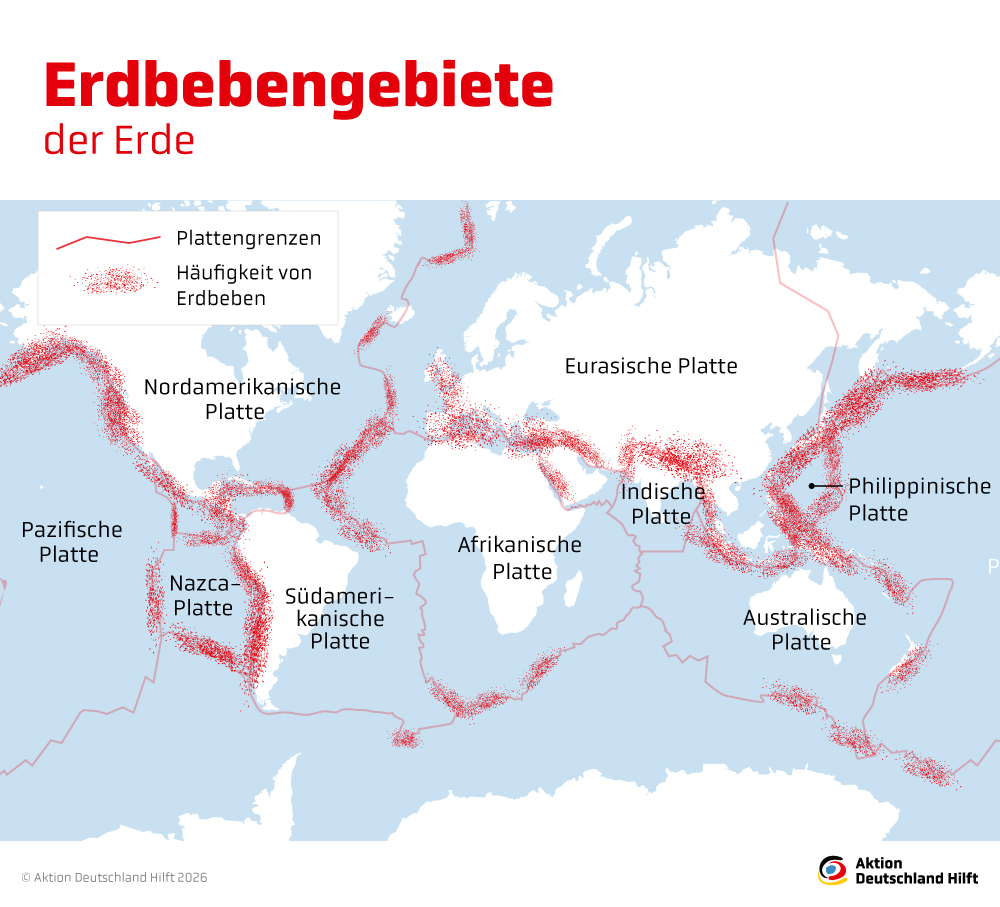 Plattentektonik: Erdbebengebiete der Erde Plattentektonik: Erdbebengebiete der Erde