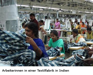 Arbeiterinnen in einer Textilfabrik in Indien