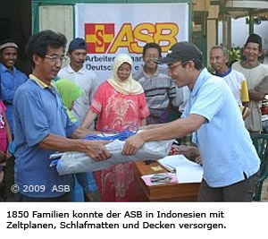 Erdbeben Indonesien: ASB verteilt Decken