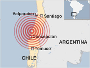 Erdbeben Chili Karte