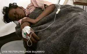 Simbabawe: Cholera-Patient im Krankenhaus 