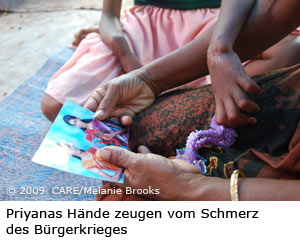 Priyanas Hände zeugen vom Schmerz des Bürgerkrieges