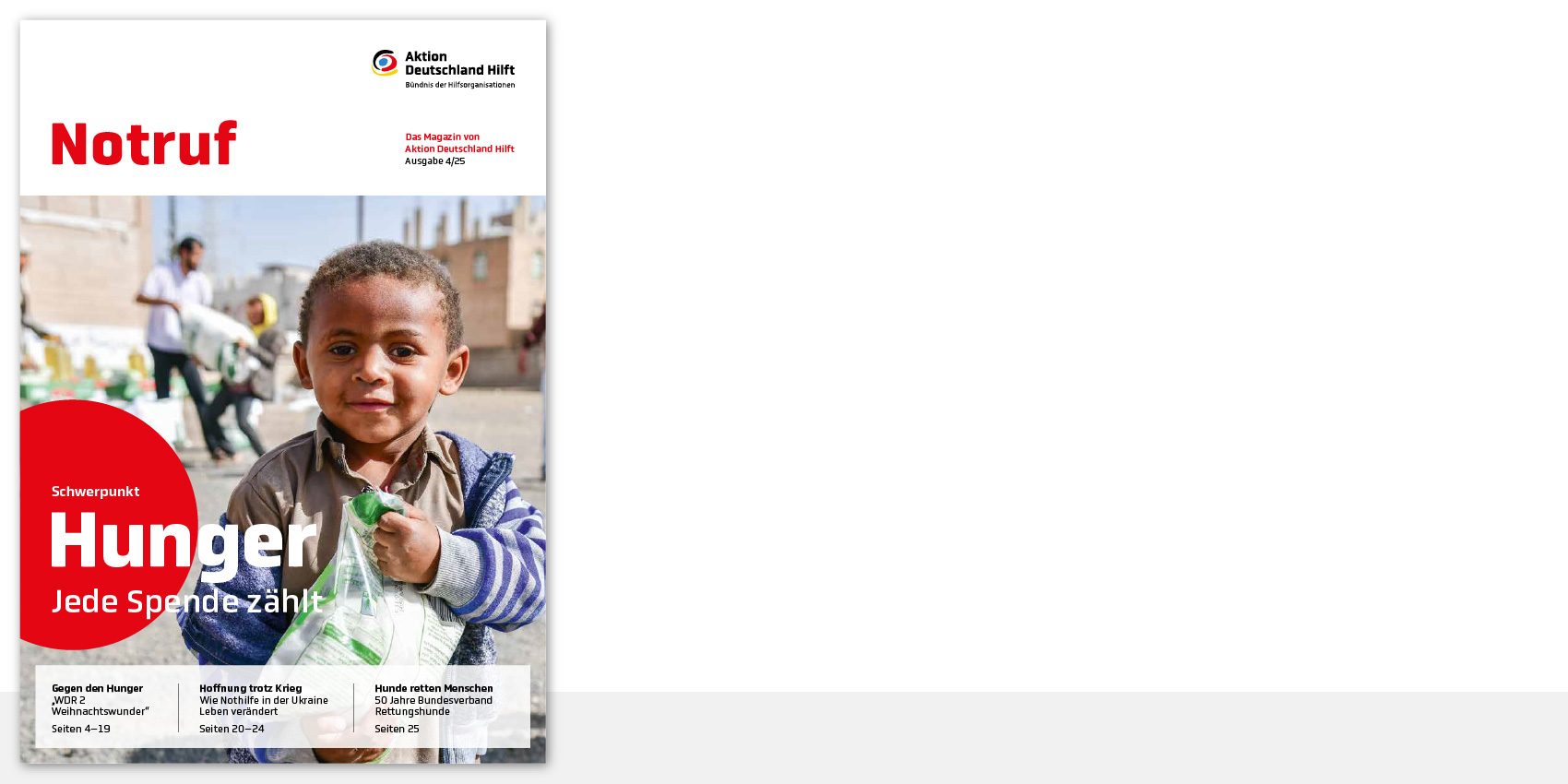 Magazin Aktion Deutschland Hilft 12/2025: Hunger weltweit