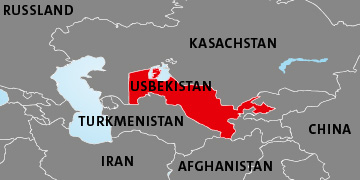 Lage von Usbekistan Lage von Usbekistan