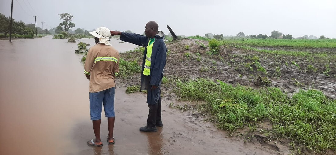 Schwere Überschwemmungen in Mosambik nach starken Regenfällen.